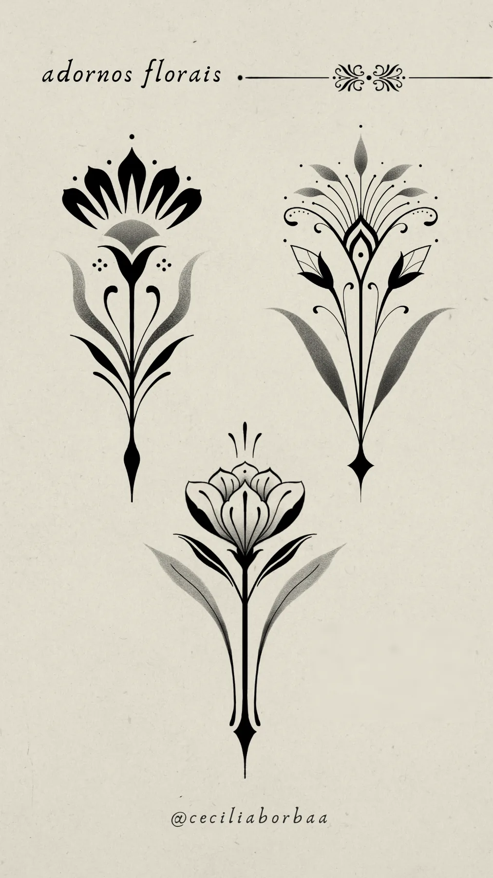 Adorno floral ornamental